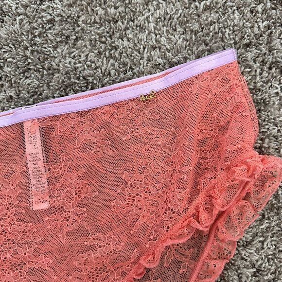 NWT Victoria’s Secret Angel Lace Ruffle High Waist Cheeky Underwear Size Large - Picture 3 of 6